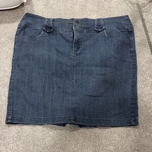 one 5 one Dark Blue Mini Skirt